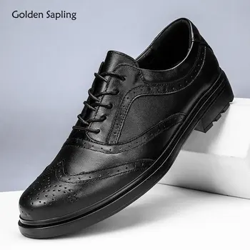 Golden Sapling / Повседневная деловая обувь из натуральной кожи; Мужская Обувь с перфорацией типа 