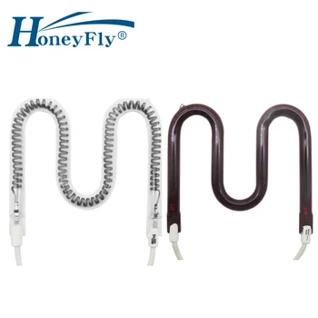 HoneyFly M-Образная Инфракрасная Лампа Из Углеродного Волокна 1200 Вт 220 В 114 мм Электрическая Нагревательная Лампа Ruby Single Spiral Drying Кварцевая Трубка