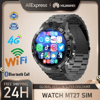 HUAWEI MT27 Smartwatch 4G Сеть WIFI 128G Двойная камера GPS Bluetooth Android 9,0 Беспроводная Зарядка Мужские Спортивные Часы для Xiaomi
