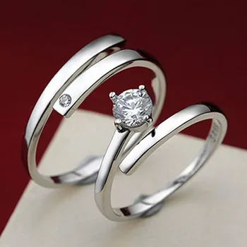 I LOVE YOU Пара колец Унисекс Обручальные кольца для женщин, мужчин, любовников, подарок на годовщину ювелирных изделий, предотвращает аллергию, серебро 925 пробы