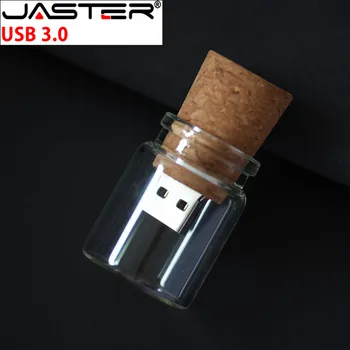 JASTER hot USB3.0 стеклянная бутылка для дрифта из мягкого дерева флэш-накопитель USB 4 ГБ 8 ГБ 16 ГБ 32 ГБ 64 ГБ флеш-накопитель свадебный памятный U-диск