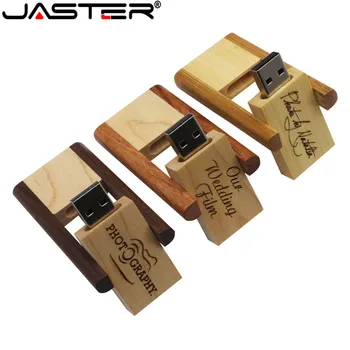 JASTER (бесплатный пользовательский логотип) 3 цвета Вращающийся USB 2.0 Внешний накопитель флэш-накопитель 4 ГБ 8 Г 16 ГБ 32 ГБ 64 ГБ деревянный usb Бесплатная доставка