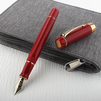 Jinhao 100 акриловая авторучка Red Spin с золотым 40-миллиметровым пером Elegante Ink Pen Деловые канцелярские принадлежности Ручки