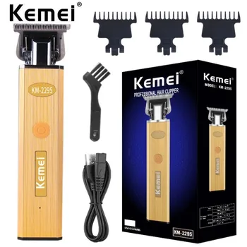 Kemei T9 USB 0 мм Триммер Для Волос Профессиональная Электрическая Беспроводная Машинка Для Стрижки Волос На Лысой Голове Парикмахерская Машина Для Стрижки Волос С Нулевым Зазором