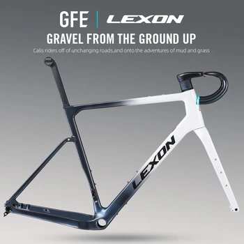 Lexon GFE Велосипедная карбоновая рама из гравия, Внедорожный дисковый тормоз, 700C, Велосипедная рама, Дорожный набор аксессуаров для велоспорта