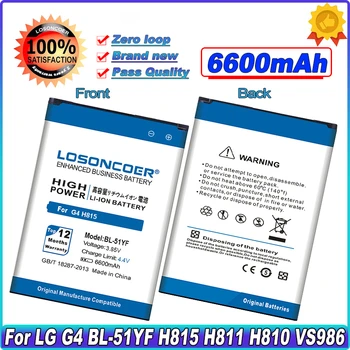 LOSONCOE 6600 мАч BL-51YH BL-51YF Батарея Для LG G4 батарея H815 H818 H819 VS999 F500 F500S F500K F500 V32 Телефон BL 51YF