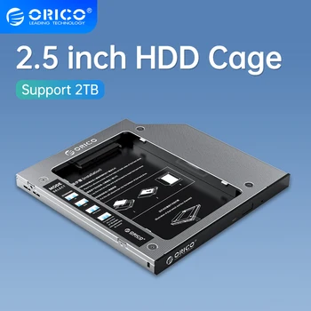 ORICO 2,5-дюймовый жесткий Диск HDD Cage SSD Disk Caddy Жесткий Диск Алюминиевая Поддержка 2 ТБ Жесткий диск Коробка Корпус с отсеком для жесткого диска 6 Гбит/с