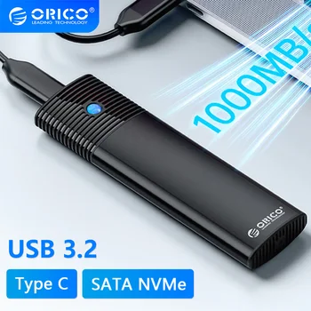 ORICO Dual Protocols M.2 NGFF NVMe Корпус Внешний SSD-накопитель USB 3.2 Type C Крышка жесткого диска 10 Гбит/с HD Коробка Для Хранения Дом