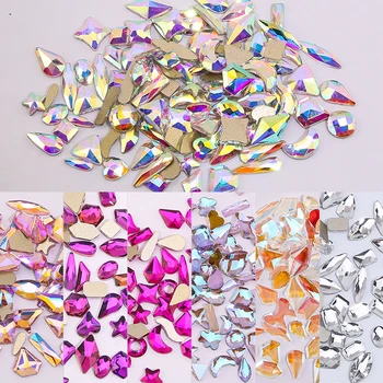 QIAO 100шт Разноцветные стразы Блестящий Кристалл Алмаз Камень для ногтей Flatback для украшения ногтей Стразами