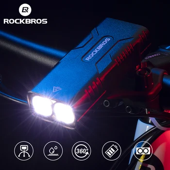 ROCKBROS 10000 мАч Велосипедная Фара T6 * 2 LED Belads Велосипедная Передняя Лампа Яркий Свет Фонарик USB IPX6 MTB Дорожное Велосипедное Оборудование