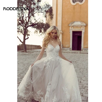 RODDRSYA Очаровательное Свадебное платье Трапециевидной формы на Молнии в стиле Бохо с Кружевными Аппликациями, Свадебное платье для женщин 2023, Vestidos De Novia на Заказ