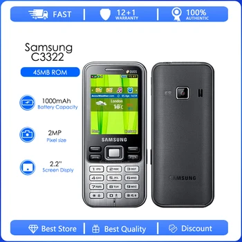 Samsung C3322 C3322i Восстановленный-Оригинальный Разблокированный Мобильный телефон DUOS Metro Duos C3322 La Fleur с двумя Sim-картами, Бесплатная Доставка