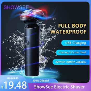ShowSee электробритва для мужчин, водонепроницаемый триммер для бороды, мужская электробритва Mijia Professional, 3D плавающая электробритва