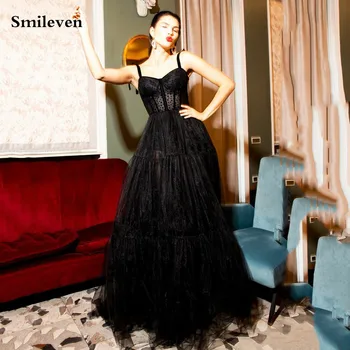 Smileven/ Сексуальные вечерние платья из тюля в черный горошек, платья для выпускного вечера в форме сердца, Трапециевидное Корсетное вечернее платье 2022