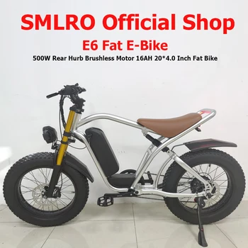 SMRLO Factory 2023 Новая модель E6 Электровелосипед 500 Вт 48 В 16AH Горный Велосипед 4,0 Шины Для Мужчин Electr Cruiser Snow E-bike