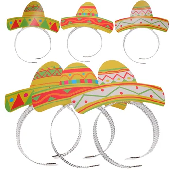TINKSKY 6ШТ Cinco De Mayo Fiesta Party Красочные повязки на голову Сомбреро Аксессуары Мексиканская шляпа
