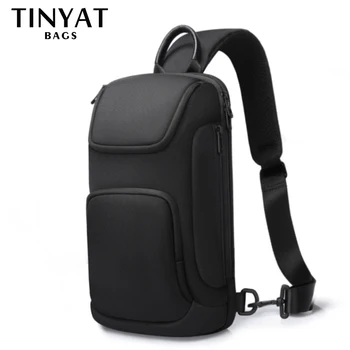 TINYAT, деловая мужская сумка через плечо, Водонепроницаемые Мужские сумки-мессенджеры для отдыха, мужская нагрудная сумка для 9,7-дюймового iPad