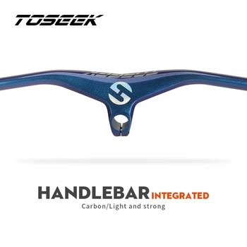 TOSEEK Dazzle Blue Карбоновый велосипед MTB, интегрированный руль и шток, 17 градусов, вилка 28,6 мм для горных велосипедов