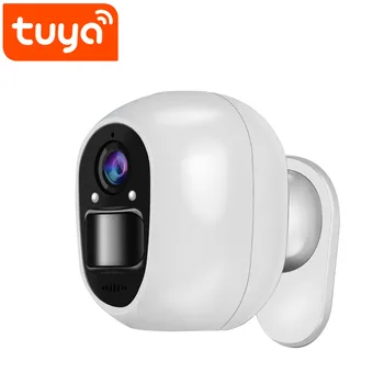 tuya wifi камера Ночного видения Камера безопасности Tuya Камеры с наружным Wi-Fi Перезаряжаемый PIR Детектор движения Видео на солнечных батареях