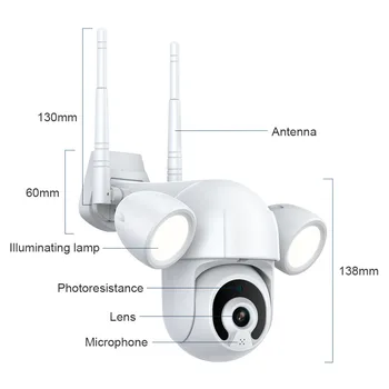 Tuya Прожектор Для Освещения двора Камера Tuyasmart PTZ 3MP Открытый WiFi IP IR IP66 Водонепроницаемый Домашний Сад CCTV Камера Безопасности