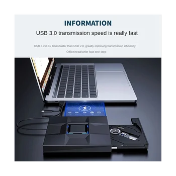 USB 3.0 Type-C Портативный записывающий диск CD DVD +/-RW Оптический привод DVD-привод Внешний для настольного НОУТБУКА
