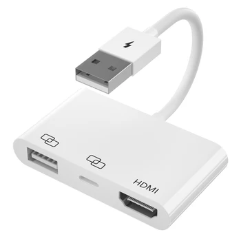 USB-HDMI 4K Цифровой AV-кабель USB-Lightning для быстрой зарядки PD TYPE C-адаптер Lightning для iPhone 12/11/X/XR/XS/iPad/iPod
