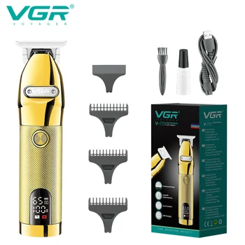 VGR Машинка для стрижки волос Профессиональный Триммер для волос Электрическая Машинка для стрижки Волос Перезаряжаемый светодиодный дисплей Baber Clipper для мужчин V-275