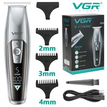 VGR Триммер для волос Электрическая Машинка для стрижки волос, Парикмахерские Беспроводные Машинки для стрижки, Регулируемая Машинка для Стрижки, Триммер для волос для мужчин V-970