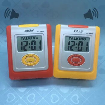 VISIOYO Английский Говорящий ЖК-цифровой будильник для слепых или слабовидящих Оранжевый или желтый