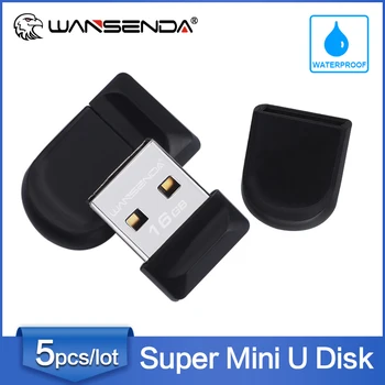 WANSENDA 5 шт./лот, Супер Мини USB Флэш-Накопитель, Водонепроницаемый Флеш-накопитель, 4 ГБ, 8 ГБ, 16 ГБ, 32 ГБ, 64 ГБ, Флешка, Реальная Емкость, Memory Stick
