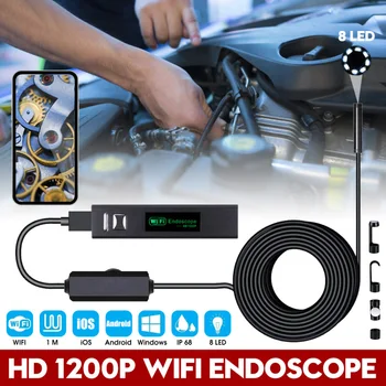 WIFI Эндоскопическая камера HD 1200 P 720 P 8 мм объектив Беспроводная водонепроницаемая Мини инспекционная камера для телефона Android IOS WIFI Бороскоп