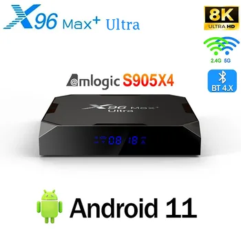 X96 Max plus Ultra Android 11,0 TV Box Amlogic S905X4 Поддержка AV1 8K Двойной Wifi BT Медиаплеер Youtube 4 ГБ 32 ГБ/64 ГБ телеприставка