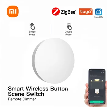 Xiaomi Mijia Tuya ZigBee Smart Button Переключатель Сцены Голосовое Управление Беспроводная Кнопка Smart Life Устройства Zigbee Xiaomi Официальный магазин