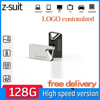 Z-suit Новые Высокоскоростные Мини-Металлические USB-Флешки 64 ГБ Черные Флешки Memory Stick USB 2.0 Бизнес-USB-накопитель 128 ГБ USB-накопитель
