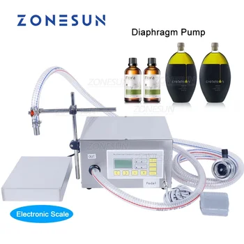 ZONESUN ZS-DP621W Полуавтоматическая Машина для взвешивания и розлива жидкостей, мембранный насос для молока, пищевое масло, наполнитель для бутылок с водой