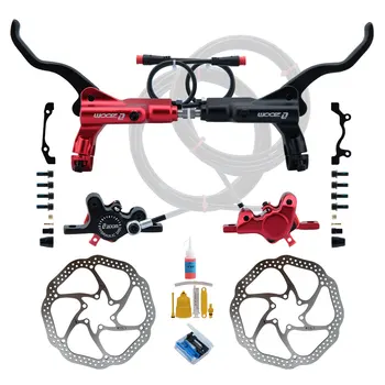 ZOOM HB-875E 2-поршневой Правый Дисковый Гидравлический Тормоз Электрический Скутер Складной Горный Велосипед Отключение Питания Велосипеда Черный Красный Разъемная Трубка