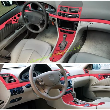 Автомобильный Стайлинг 5D из Углеродного волокна, Внутренняя отделка Центральной консоли, изменение цвета, литье, наклейки Для Mercedes E Class W211 2003-2008