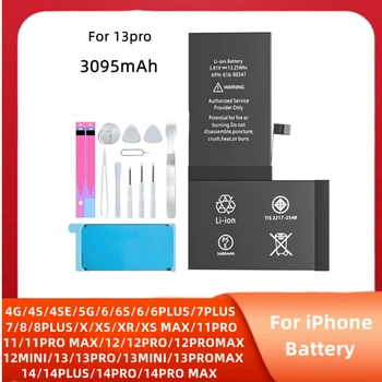 Аккумулятор Большой Емкости Для iPhone X 11 Pro MAX 12 Mini 8 7 6S 6 SE 2016 2020 5S 5C 5 Сменные Литий-Полимерные Батареи