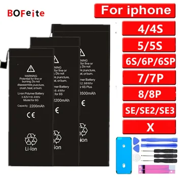 Аккумулятор для телефона Bofeite Для iPhone 8 Plus 7 7plsu 6 6S 6PLUS 6SPLUS 2020 Сменный Аккумулятор Для Apple iPhone X 5S 5C 4S