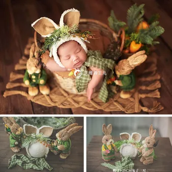 Аксессуары для фотосъемки новорожденных, Набор шляпок для кролика в стиле кантри, Реквизит для Пасхального кролика, реквизит для фотосъемки Маленьких Девочек и мальчиков