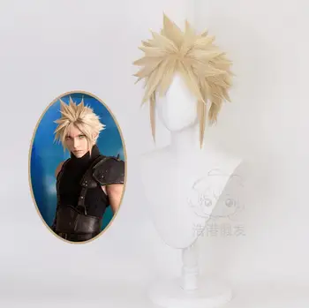 Аниме Final Fantasy VII FF7 Cloud Strife, Льняные Светлые Парики для Косплея, термостойкий парик для волос