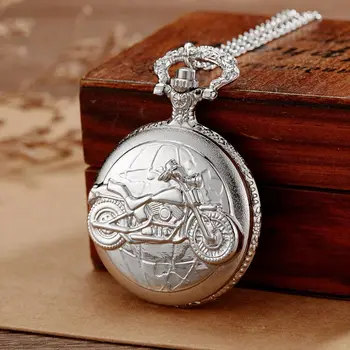Антикварные кварцевые карманные часы в стиле стимпанк с вырезом на мотоцикле для мужчин и женщин, ожерелье, цепочка, карманные часы с брелоком, лучший подарок 2023