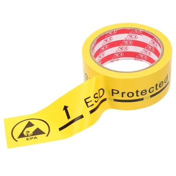 Антистатическая лента Осторожно, самоклеящаяся предупреждающая наклейка, Термоаппликационная этикетка, чувствительная желтая
