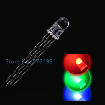 Бесплатная доставка 1000шт 5 мм RGB супер яркий светодиод С общим анодом 4 контакта красный зеленый синий водный прозрачный диод F5 LED