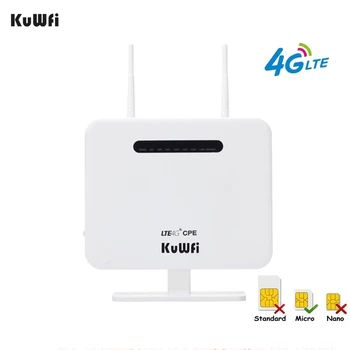 Беспроводной маршрутизатор KuWFi 150 Мбит/с 4G LTE SIM-карта 4 Порта LAN 2 шт. Антенна Для работы на открытом воздухе Точка доступа Маршрутизатора Мобильная сеть Антенна 5dBi