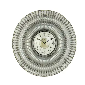 Великолепные Серебряные стильные и элегантные 31-дюймовые современные настенные часы из металла и дерева - привлекательный домашний декор с потрясающим дизайном, для
