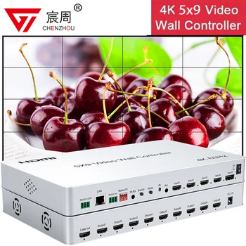 Видеостена 4K 5X9 Контроллер HDMI TV Сращивающий Процессор с Портом HDMI + DP RS232 Пульт Дистанционного Управления Аудио-Видео Splicer Splitter