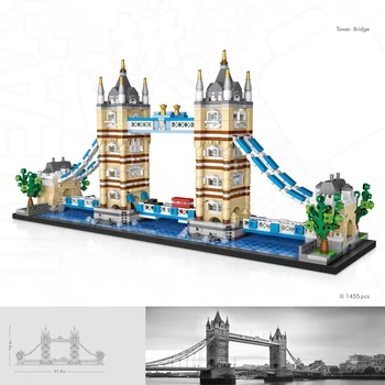 Всемирно известная архитектура, мини-блок, Тауэрский мост, Лондон, Великобритания, строительные кирпичи, модель, развивающие игрушки для детей, подарки