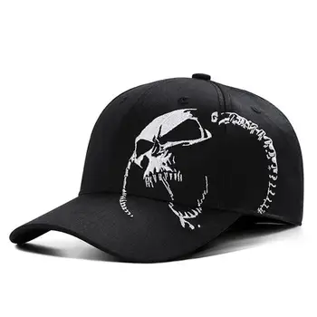 Высококачественная бейсбольная кепка из хлопка Унисекс с вышивкой черепа, модные спортивные шапки, бейсболка