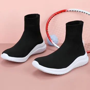 Высококачественные черные кроссовки для пар на платформе, плетеные легкие мужские кроссовки для бега, дышащая женская спортивная обувь